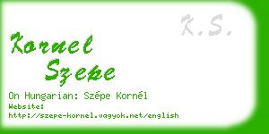 kornel szepe business card